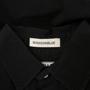 MADISONBLUE シャツ ブラウス 七分袖 レギュラーカラー 無地 1 黒 ブラック /BB