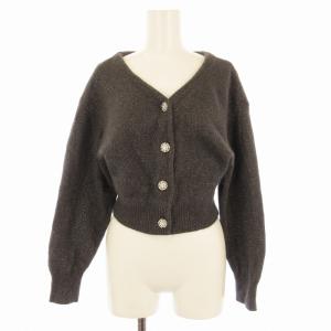 24AW フォックスビジュー釦カーディガン ニット 長袖 F ダークグレー SWNT245015 /EE