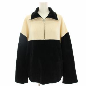 23AW ストレッチシェニールハーフジッププルオーバー ニット セーター 長袖 ベルベット S アイボリー