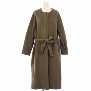 ダブルクロスベルテットノーカラーコート アウター 36 ブラウン 17020500402030 /TK