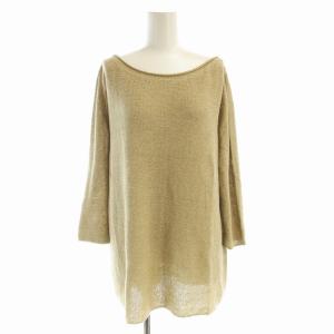 ikat風 プルオーバー ニット セーター シルク 長袖 F ベージュ 20080500714010 /EE