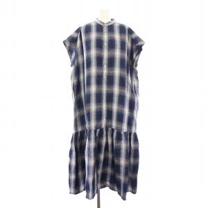 インドリネンツイルのシャドーチェックイースタンMドレス