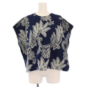 更紗プリントの馬Mシャツ F ネイビー