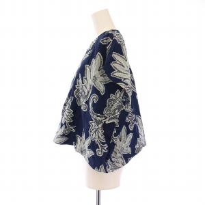 45R 更紗プリントの馬Mシャツ F ネイビー