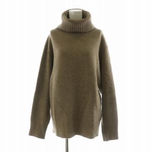 ミドルゲージタートル ニット セーター 長袖 プルオーバー F ブラウン 20080500705030