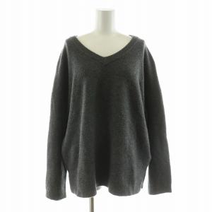 Boucle Vネック プルオーバー ニット セーター 長袖 F グレー 20080500808030