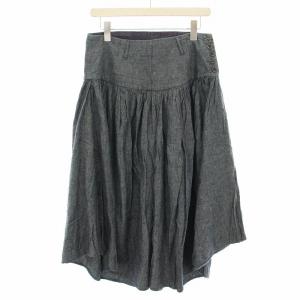 ショートパンツ ハーフパンツ ワイド リネン混 切替 1 グレー