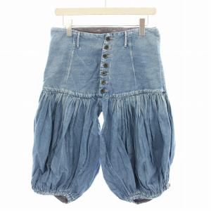 四国山城工場産 ガウチョ ワイドパンツ デニムパンツ ジーンズ 1 水色 ライトブルー /YT