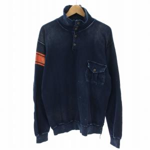 スウェット トレーナー 長袖 ロゴプリント 3 紺 ネイビー オレンジ /YT