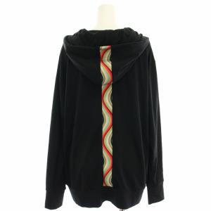 スワールトリム フーディー パーカー プルオーバー バックスワールプリント 薄手 M 黒 ブラック KKPSIA0902