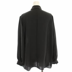 MACKINTOSH ポリエステルジョーゼットブラウス シャツ リボン ボウタイ 長袖 38 チャコールグレー G5M08-211-08