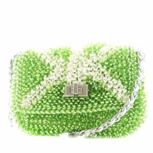 ルッケット ワイヤーバッグ ショルダーバッグ チェーン 緑 グリーン 白 ホワイト /AN3