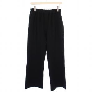 イージーパンツ スラックス フレア ウエストゴム ストレッチ ウール 2 黒 ブラック /BB