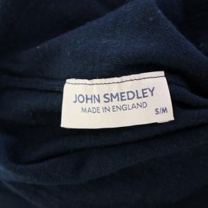 JOHN SMEDLEY ニット セーター 長袖 タートルネック 無地 ウール 薄手 S/M 紺 ネイビー /BB