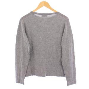 JOHN SMEDLEY ニット セーター 長袖 クルーネック 無地 ウール 薄手 M グレー /BB