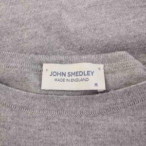 JOHN SMEDLEY ニット セーター 長袖 クルーネック 無地 ウール 薄手 M グレー /BB