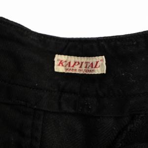 KAPITAL オーロラパンツ クロップドパンツ ジップフライ リネン 0 黒 K1604LP139 /BM