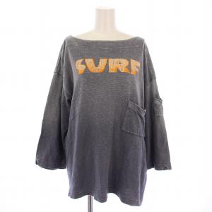 フロントSURFダメージプリント スウェット トレーナー プルオーバー 七分袖 4 グレー 紺 K1406LC220