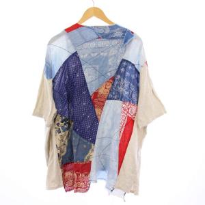 KOUNTRY バンダナ リメイク パッチワーク BIG Tシャツ カットソー ヘンリーネック 半袖 3