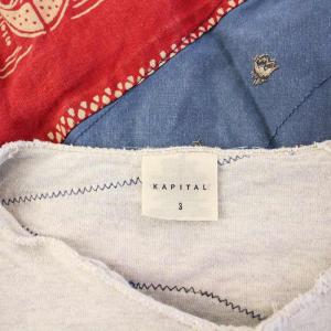 KAPITAL KOUNTRY バンダナ リメイク パッチワーク BIG Tシャツ カットソー ヘンリーネック 半袖 3