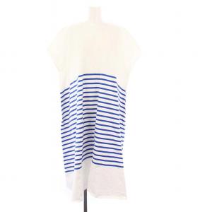 ワンピース ひざ丈 ボーダー ノースリーブ 1 白 青 K15060P188 /KH