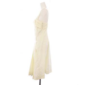 CELINE キャミワンピース ひざ丈 プリーツ 38 オフホワイト 2 6A29/1448 /KH
