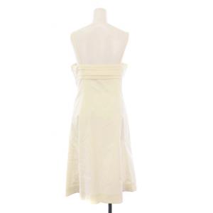 CELINE キャミワンピース ひざ丈 プリーツ 38 オフホワイト 2 6A29/1448 /KH