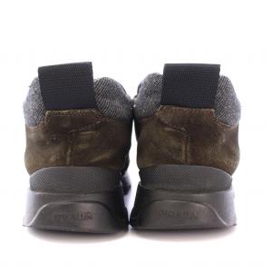 PRADA ワラビーシューズ ローカット 厚底 スエード 切替 37 カーキ 黒 ブラック /BB