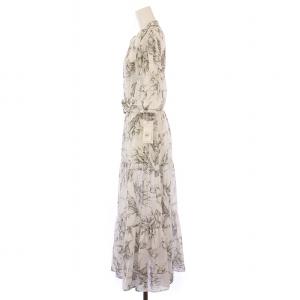 SNIDEL 23SS チューリッププリントティアードワンピース フレア ギャザー ミモレ ロング 五分袖 スキッパー