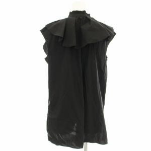 JUSGLITTY 22AW ノースリーブ フリルシャツ 42317930 ブラウス リボン 2 黒 ブラック /G