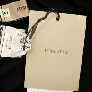 JUSGLITTY 22AW ノースリーブ フリルシャツ 42317930 ブラウス リボン 2 黒 ブラック /G