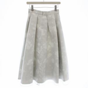 CELFORD 花柄 ボリュームスカート CWFS181107 ロング フレア スカート 38 グレー 白 /G