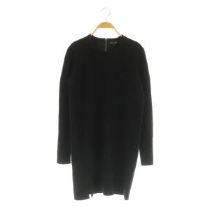 ニット ワンピース ミニ 長袖 ストレッチ 1 ブラック /MY OS