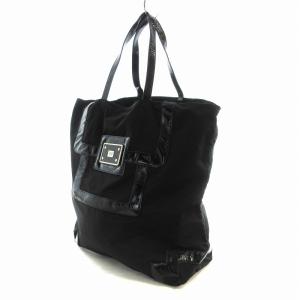 ANYA HINDMARCH トートバッグ 切替 ナイロン 黒 ブラック /EE