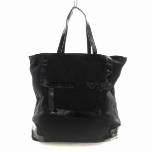 ANYA HINDMARCH トートバッグ 切替 ナイロン 黒 ブラック /EE