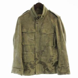 ブルゾンジャケット 迷彩柄 シルク混 36 カーキ 6522-299-0368 /EE