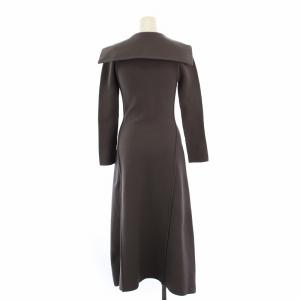 SNIDEL ビッグカラーホールワンピ ニット ロング 長袖 F チャコールグレー SWNO215053 /RE