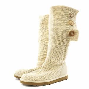 UGG australia クラシック カーディ Classic Cardy ニットブーツ ロングブーツ 24.0cm ベージュ S/N1876