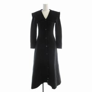 ビッグカラーホールワンピース ロング 長袖 F 黒 ブラック SWNO215053 /EE