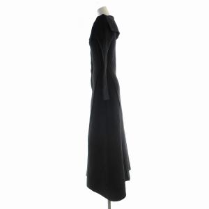 SNIDEL ビッグカラーホールワンピース ロング 長袖 F 黒 ブラック SWNO215053 /EE