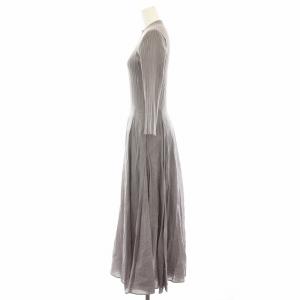 SNIDEL 21SS ニットドッキングワンピ ワンピース ロング ハイネック 七分袖 0 グレー SWNO211057