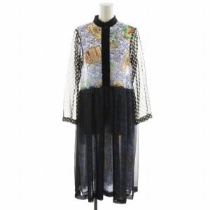 AD2012 ワンピース 総柄 S ブルー ブラック