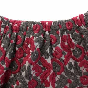 Tao フレアスカート イージー ひざ丈 ウエストゴム 花柄 総柄 ウール混 S マルチカラー /BB