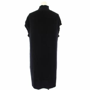 EPOCA ニットワンピース ハイネック ひざ丈 ノースリーブ 肩ボタン 40 黒 M5J19-226-09 /TK