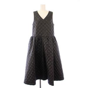フレアワンピース キルティング ナイロン S ブラック
