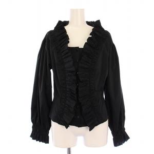 シャツ ブラウス 長袖 フリル 40 黒 M5M02-114-09 /BM