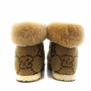 GUCCI ホースビット GG柄 ムートンブーツ 23.0cm ブラウン