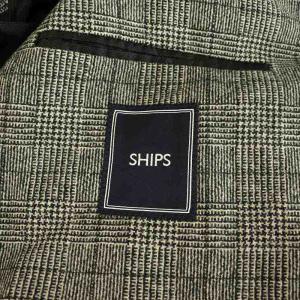SHIPS テーラードジャケット 3B グレンチェック ウール 42 グレー /MY OS
