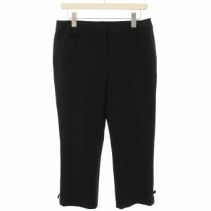 テーパードパンツ クロップド リボン 大きいサイズ 44 黒 ブラック W7R01-405-09 /HN