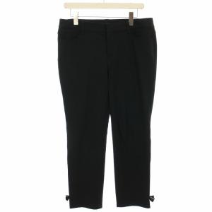 テーパードパンツ リボン 大きいサイズ 44 黒 ブラック W7R50-421-09 /HN